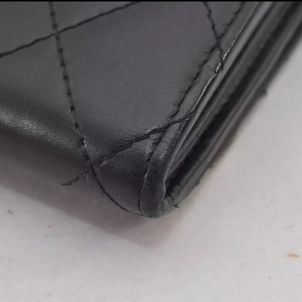 Authentic CHANEL Calf Skin Cambon Line CC Logo Long Wallet - Picture 9 of 16